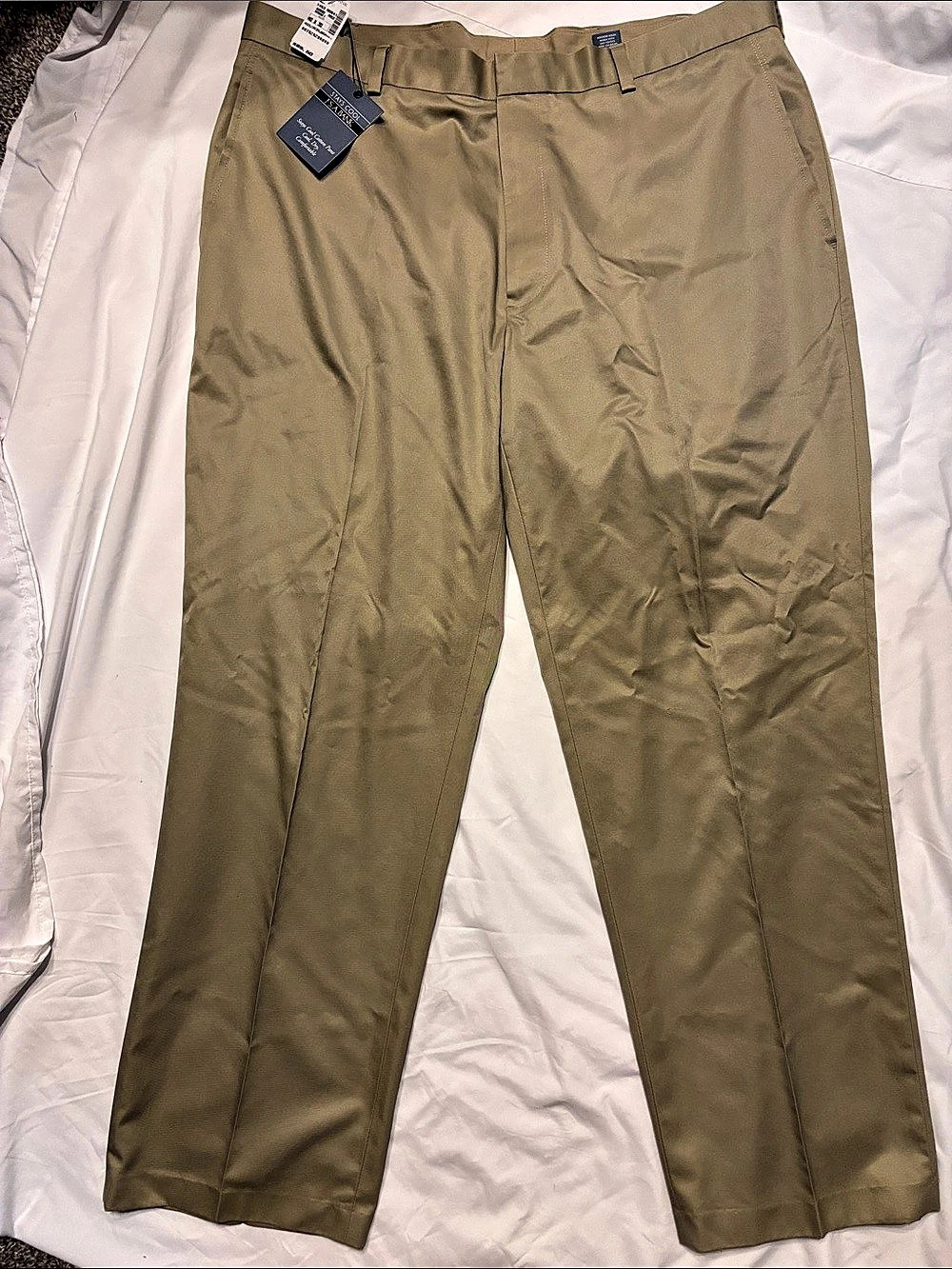 Jos A Bank Stays Cool Cotton Pants Mens 40x30 Khaki Tan NWT